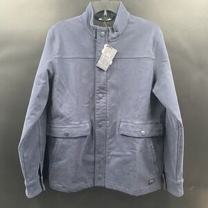 Travis Mathew Men's Cloud Denim Full Zip‎ Jacket Fleece Lined Small Blue Nights